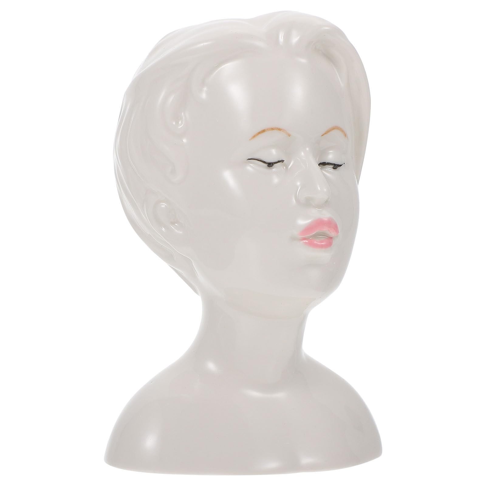 Jarrón de porcelana SHINEOFI artesanal con forma de cara humana para decoración exclusiva