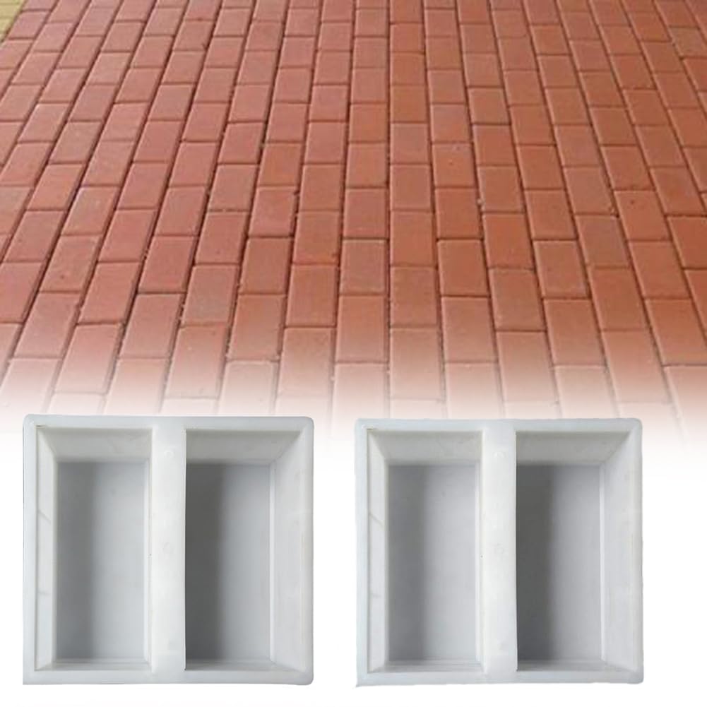Set di 2 modelli di mattoni per pavimentazioni in calcestruzzo, stampo portatile per corridoio in cemento, per giardino, cortile