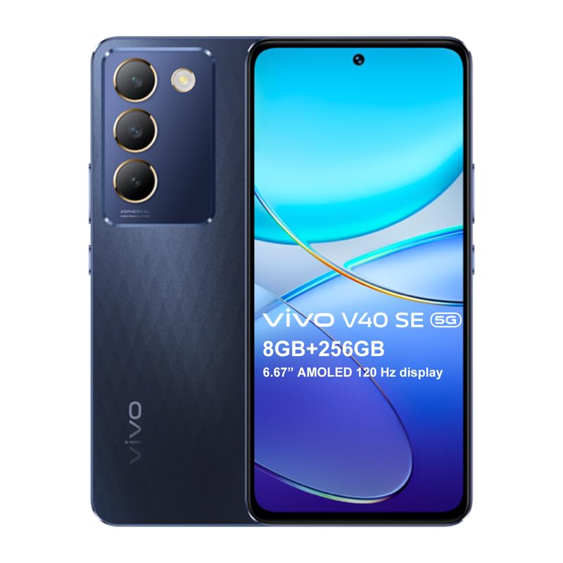 VIVO V40 SE 5G Smartphone, Teléfono Móvil 8GB 256GB，Teléfono Móvil Android Pantalla AMOLED 120 Hz 6,67', Triple Cámara 50MP, Batería 5000mAh, Android 14, Negro