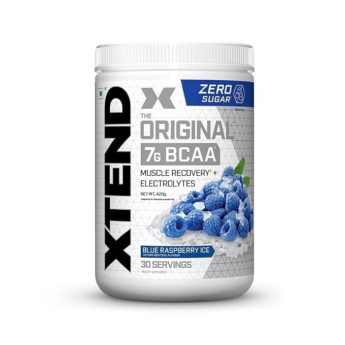 XTEND BCAAs PreWorkout, 7g BCAAs,420g,30 Serving (Raspberry Flavour
