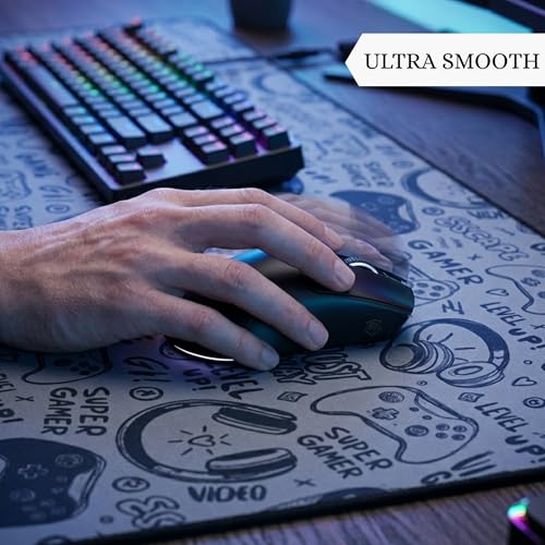 Image of Desk Mat Large XXXL | Computer Desk Mat | Extended Mouse Pad | XXL Mousepad | Gaming Mousepad XXL | Big Mouse Pad | Size - (900x400mm) | Colour - Grey