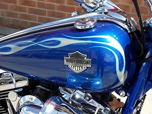 Image of Gas Fuel Tank Emblems Nameplates Decal Badges Medallions Logos Signs Compatible for Harley-Davidson Softail R FXCWC Rocker C 62381-08 62382-08