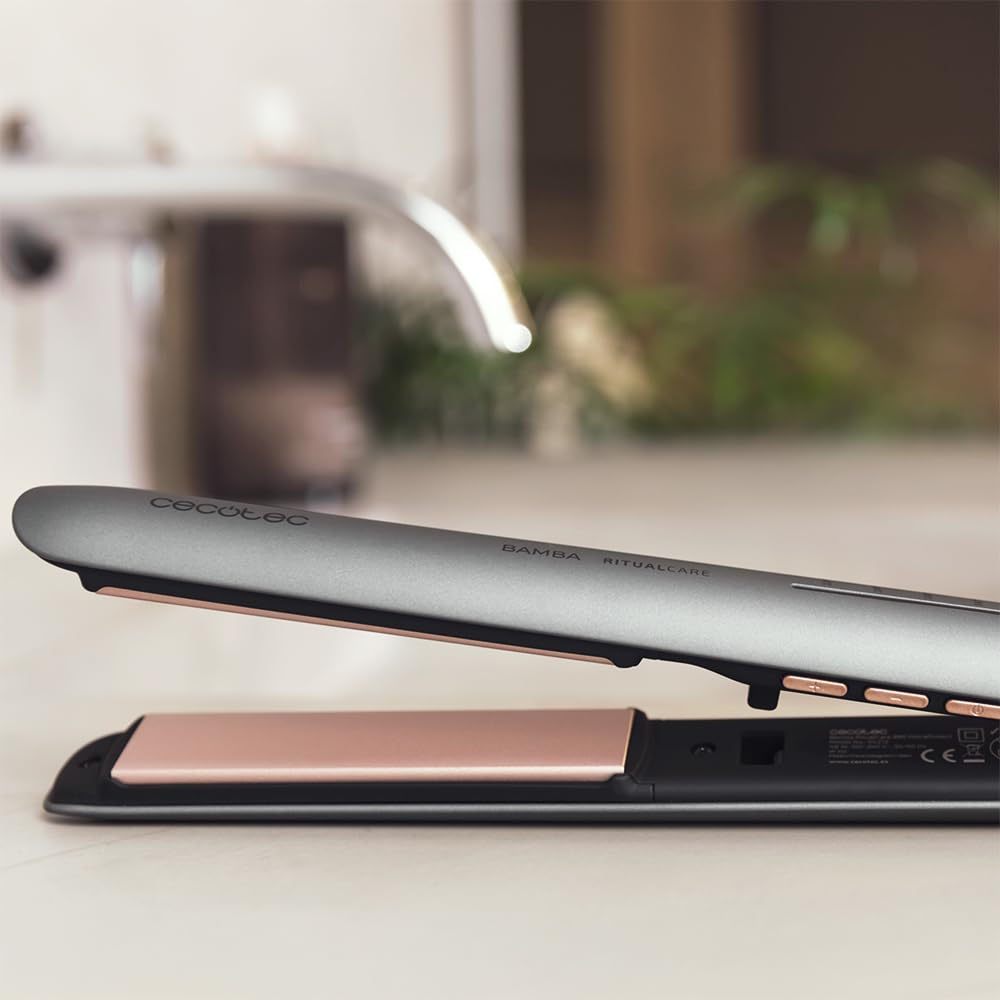 Cecotec Plancha de Pelo con Revestimiento de Queratina y Aceite de Argán RitualCare 880 Hidraprotect de Turmalina. Función Iónica, Temperatura Ajustable 160-220 ºC