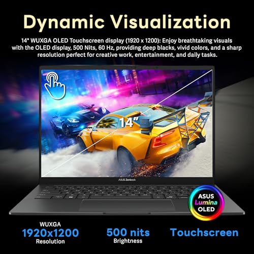 Image of ASUS Zenbook 14 inch FHD+ OLED Touch Laptop, Intel Core Ultra 9 285H, 32GB RAM, 2TB Storage(1TB SSD+1TB Docking Station Set), Intel Arc Graphics, Wi-Fi 7, Backlit Keyboard, Copilot, Win 11, Gray,