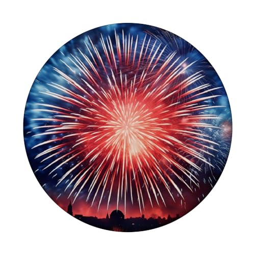 Fireworks Display Firecrackers Pyrotechnic PopSockets Swappable PopGrip, Black - Image 3