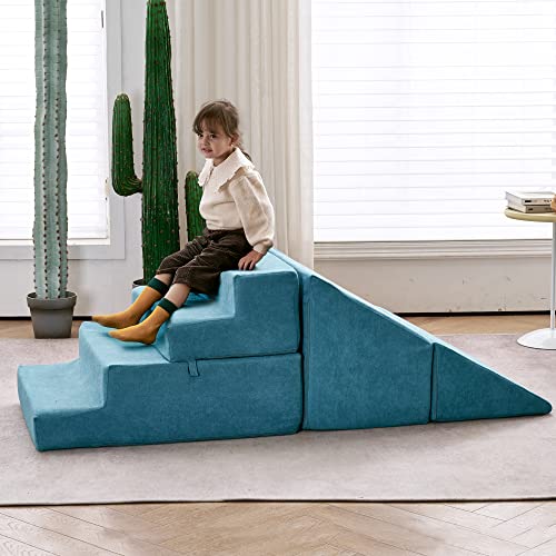Jela Toddlers Climbing Toys Indoor, Toddler Climbing Toys Indoor Playset, Safe Soft Foam Climbing Blocks With Slide Stairs, Climbing Toys For Toddlers 1-3 Climb And Crawl, Soft Couch Slide #TOP11