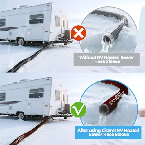 Image of 10FT Heated RV Sewer Hose Sleeve Camper Insulation for Winter