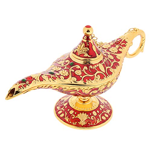 Preisvergleich Produktbild Almencla Antike Aladdin Magische Geist Lampe, Die Lampen Fantastische Inneneinrichtung, Geschenk Wünscht - Rot
