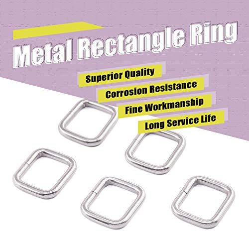 Swpeet 60Pcs 3/4 Inch - 20Mm Sliver Metal Rectangle Ring, Webbing Belts Buckle Metal Rings For For Belt Bags Diy Accessories Keychains Belts And Dog Leash (Sliver, 3/4 Inch) #TOP4