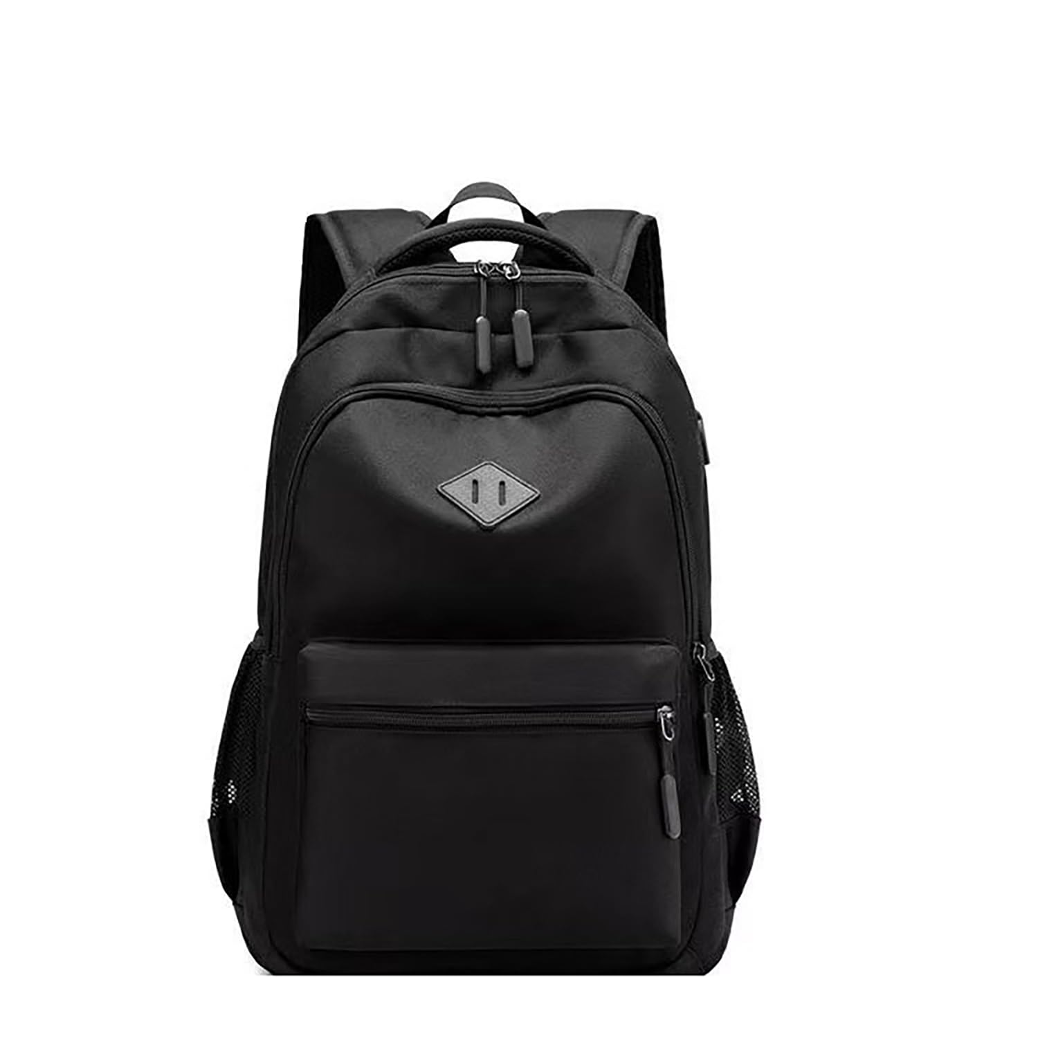 Unisex Casual Lightweight Fashion Backpack with USB Port, Large Capacity Schoolbag for Men and Women (Black)-image-36