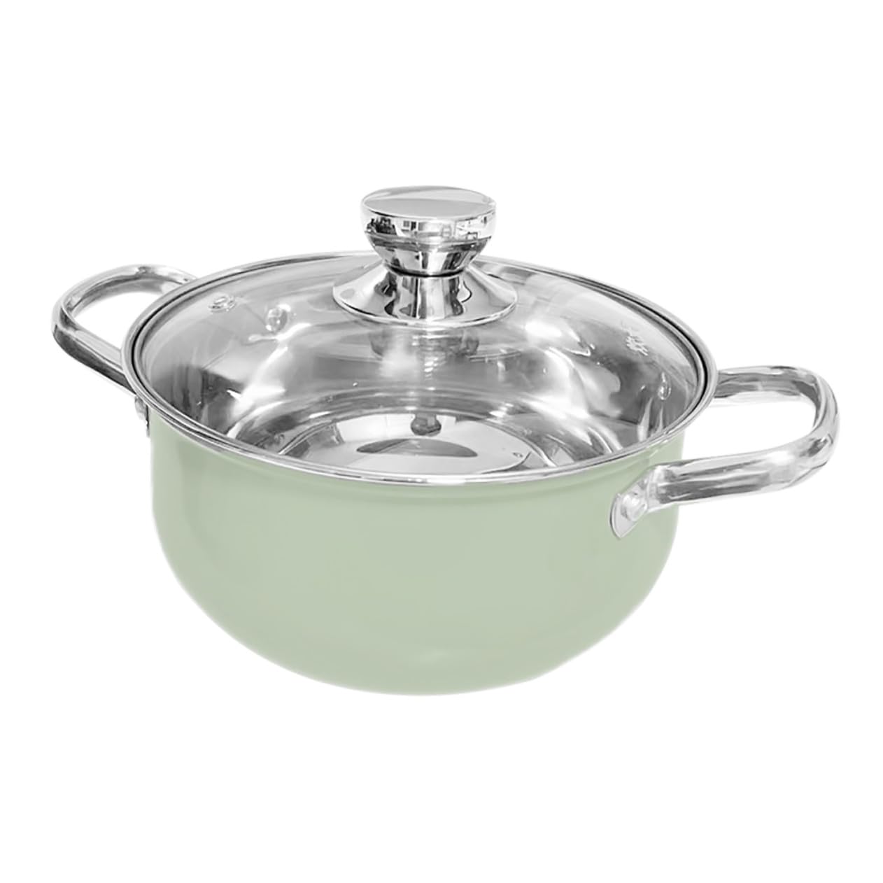 Marmite à soupe induction 24 cm casserole inox épaisse double poignée maison