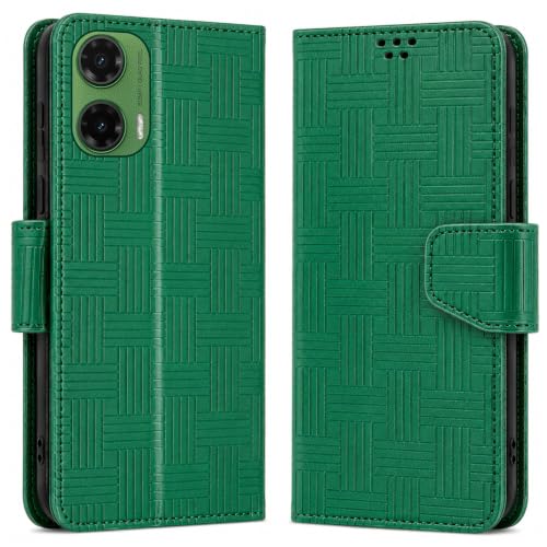 Image of SBMS Flip Cover for Motorola Moto G35 5G Back Cover Case with Magnatic Closure | Inbuilt Stand | Card & Money Pocket (Mat Green)
