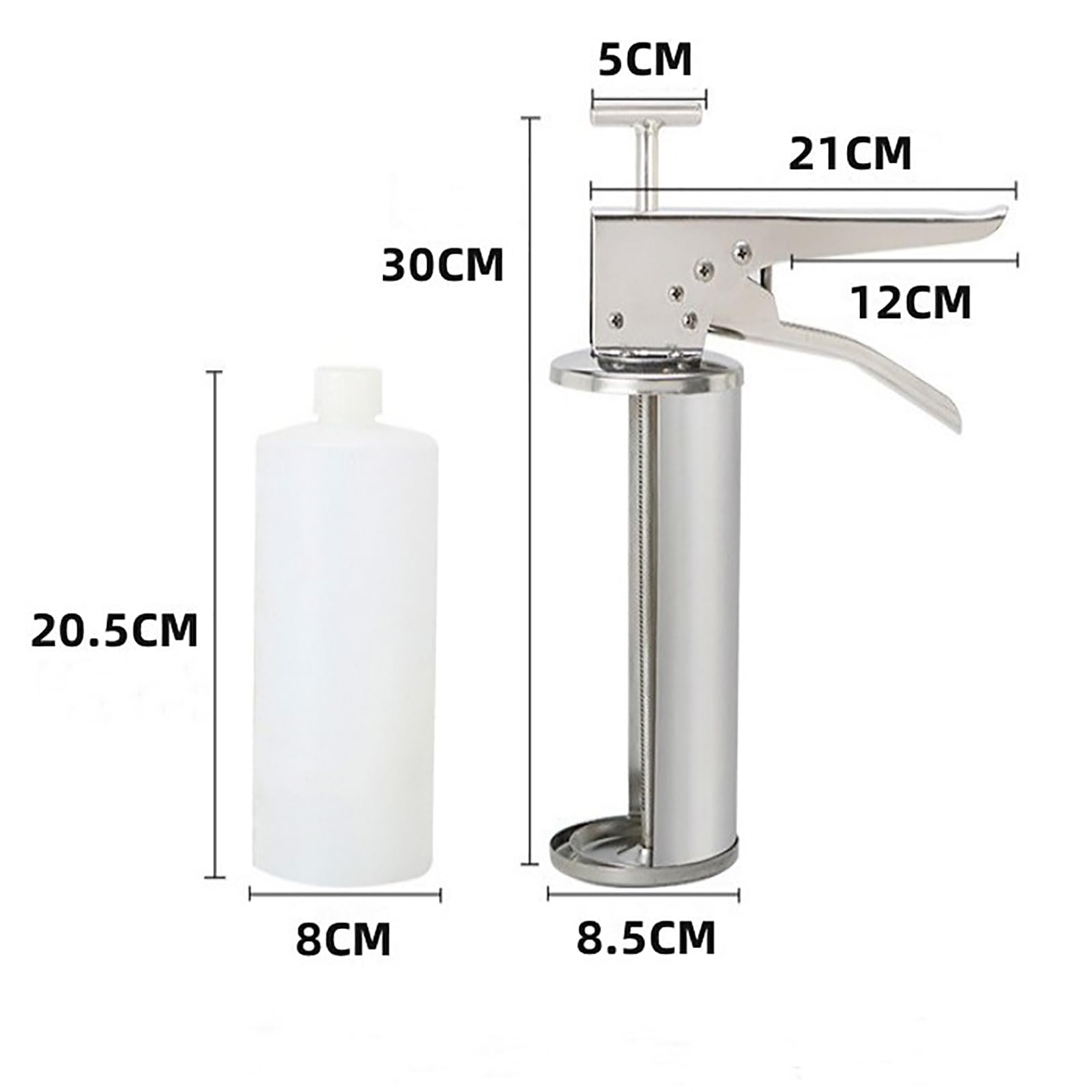 Dispensador de salsa con flujo ajustable y boquillas desmontables para cocinas profesionales y domésticas