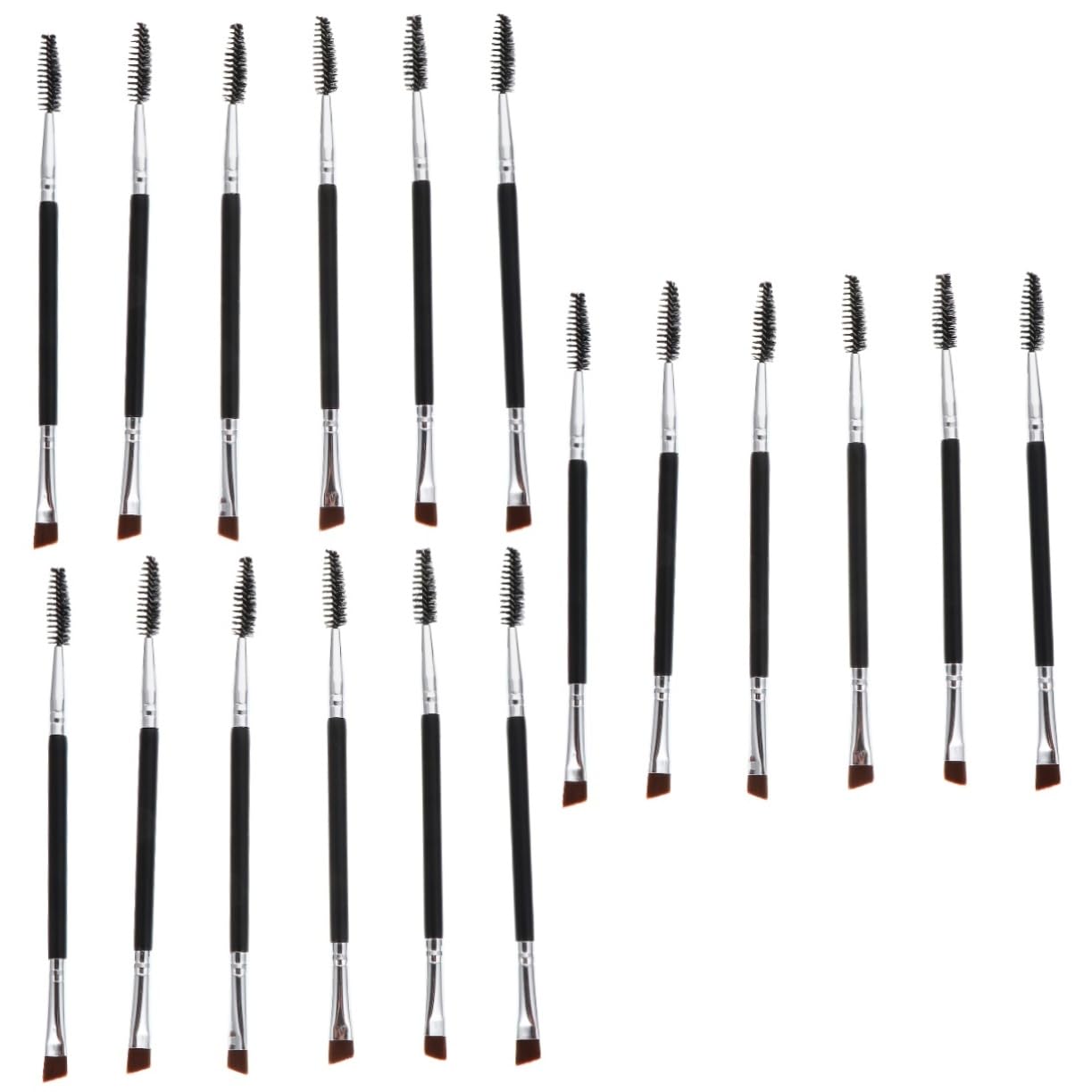 Angoily 3sets Travel Size Eyebrow Makeup Set 2-in-1 Lash and Eyebrow Brush Lash Curling Tool Variety Easy Cleaning Aluminum Wood 6pcs*3