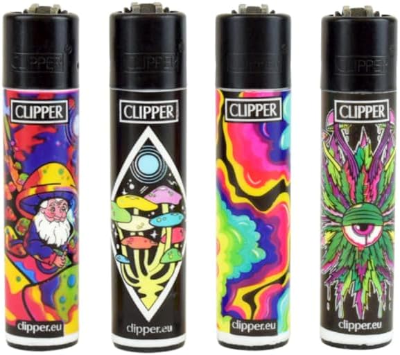 Clipper Paquete de 4 encendedores (Micro Soft Black)