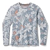 Smartwool Classic Thermal Merino Base Layer Crew Plus - Mujer, Winter Sky Floral, 1X