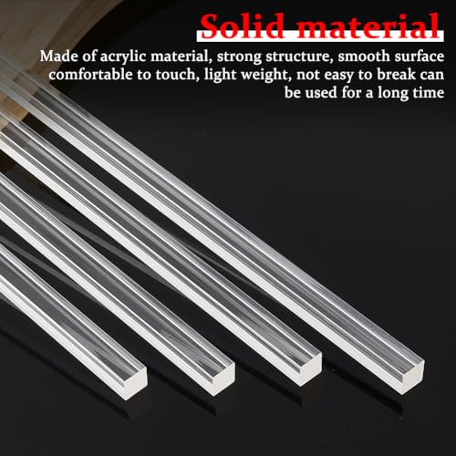SUPERFINDINGS 4 Stück Acryl Vierkantstab 24.8x1x1cm Durchsichtiger Vierkantstab Dübelstangen Sortiment Massive Stange DIY Modellmaterial Für Den Modellbau DIY Beleuchtungskörper Handwerk