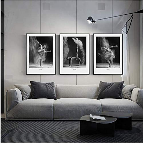 Toile danseuse ballet noir et blanc pour décorer un grand mur vide de salon 50x70