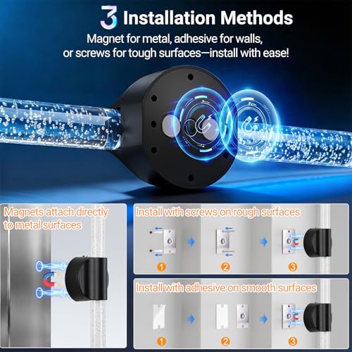 Image of VerRon Peel and Stick Rechargeable Magnetic Wireless Wall Sconces Set of 2