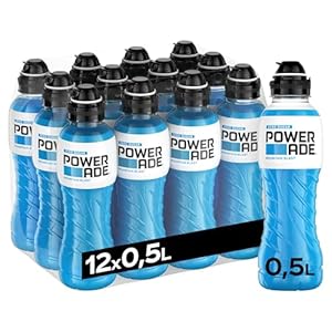 Powerade Sports Mountain Blast Zero, zuckerfreies Sport Getränk mit Fruchtmix-Geschmack, Sport Drink in stylischen Einweg Flaschen (12 x 500 ml)