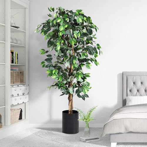 Tangkula 観葉植物 フェイクグリーン 180cm フェイク 植物 インテリア おしゃれ フェイク グリーン 大型 室内 屋外 ガジュマル 玄関 インテリア 人工観葉植物 観葉樹 引越し祝い 北欧 水やり不要 枯れない (180cm榕樹) [4]