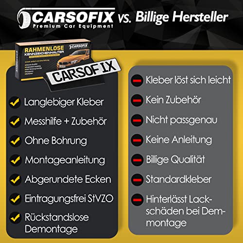 Klett-Kennzeichenhalter Carsofix Rahmenloser Nummernschildhalter