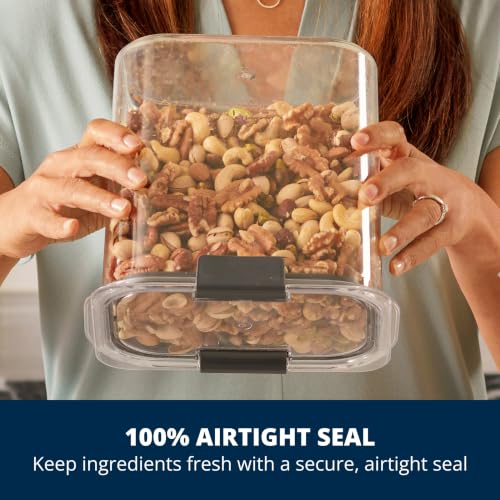 Rubbermaid Brilliance BPA-Free Food Storage Containers with Lids Airtight Kitchen and Pantry Organization Set Includes 3 Containers and Scoops Clear 16 cups - Image 2