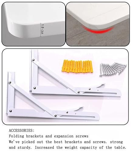 Cygjsyea Laundry Folding Table, Heavy Duty Wall Mounted Table With Bracket, Stable Sturdy Lacquered Wood Wall Table For Laundry Room Kitchen Restaurant (27.5In X 15.7In) #TOP6