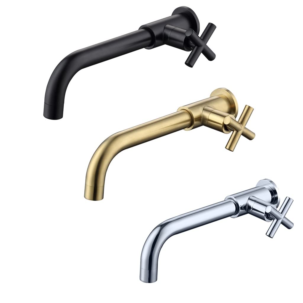 Wall Fixtures Simple Brass Bathroom Faucet Cold Black Chrome Gold Color C Size As Shown in The Picture — view 8