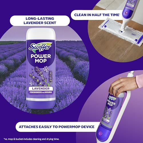 Image of Swiffer PowerMop Floor Cleaning Solution with Lavender Scent, Triple Pack