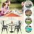 Dkelincs Outdoor Dining Table with Umbrella Hole 31.6" Square Patio Table Outdoor Furniture Garden Table Tempered Glass Patio Bistro Table for Balcony Backyard Lawn and Garden, Black