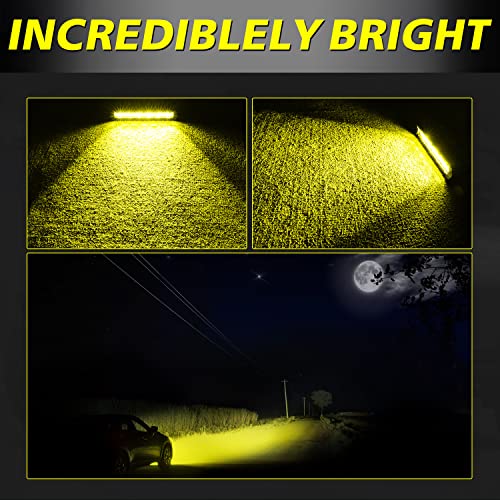 Image of 7 Inch Amber LED Light Bars 36W Spot Slim Single Row LED Light Pods Offroad Driving Lights Amber Fog Lights Chase Light 2Pcs for Trucks Pickup SUV UTV ATV Dirt Bike Snowmobile