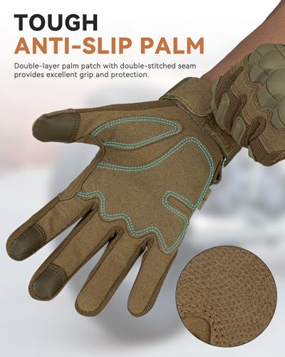 Tactical-Gloves-for-Men-Women-Motorcycle-Gloves-Touchscreen-Airsoft-Hunting-Shooting-Gloves-Black-Tan-for-Outdoor-Paintball-Work-Motorcycle-Climbing-Survival-Training