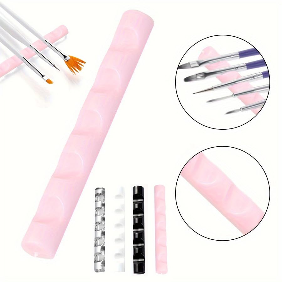 Image of 4 Pack Paint Brush Holder Rest Mini Acrylic Portable Stand Storage Rack for Paint Brushes Set Oil Painting Watercolor Paintbrushes Makeup Nail Art Pen Pencil Miniature Detailing Drawing