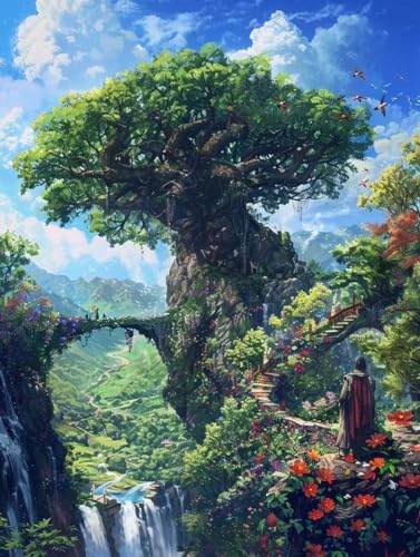 Coloriage par numéro adulte arbre créatif pour décoration de chambre zen