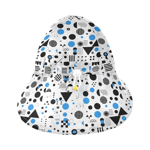 Blue and Black Geometric Shapes Modern Toddler Beach Hat Baby Boys' Beach Caps Girls Sun Protection Adjustable Traveling Swim3