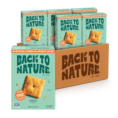 Image of Back To Nature Cheddalicious Cheese Flavored Crackers, Vegan, Non GMO, 5 Ounces (Pack Of 6)