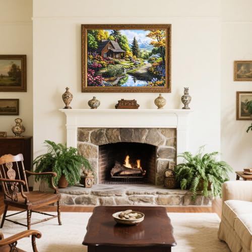 Motiloo Jigsaw Puzzles 500 Pieces for Adults - Mountain Cottage Landscape Jigsaw Puzzle, Nature Scene Challenging Puzzle Perfect for Game Nights - Thumbnail 6