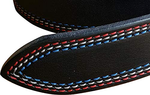 Red, White & Blue Stitched, Freedom Belt, Full Grain Leather, Made in the USA4