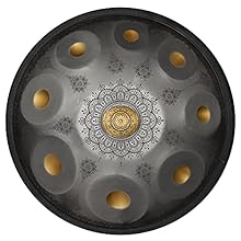 【Material and Craftsmanship】Constructed with nitrogen steel material for durable and sturdy,After heat treatment, it is wear-resistant and anti-rust.Our hand drums are handmade,there are traces of manual thumping. 【9 Note】9 Notes Design Hand drum in ...
