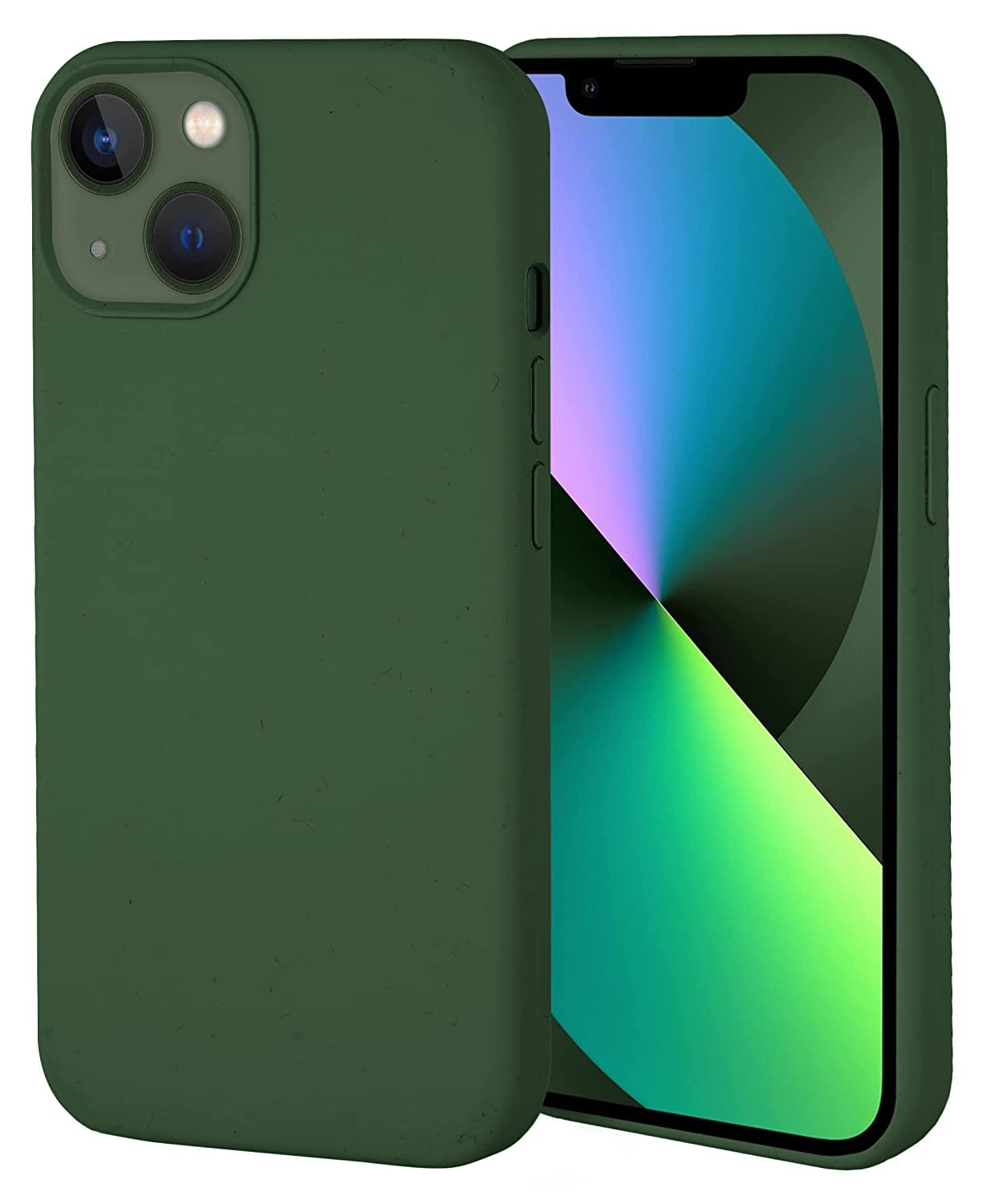 Zubitech IPhone 13 Soft Liquid Silicone Case Full Body Shockproof Rubber Protection Raised Camera Edges Matte Finish Cover Soft Microfiber Lining Cushion Slim Back Case (iPhone 13, Green)