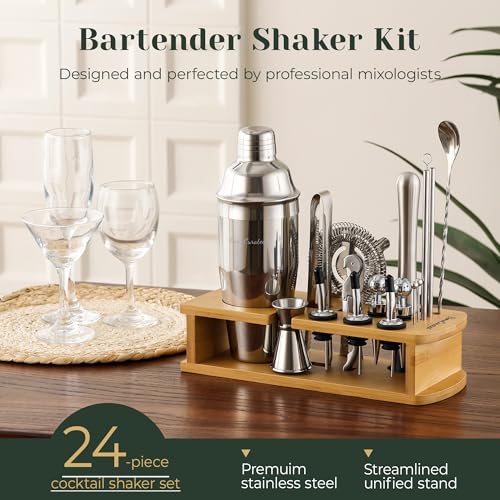 24-Piece Bartender Kit with Ice Cubes