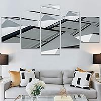 SIGNWIN 5 Panel Canvas Wall Art Architecture & Maps Closeup Cool Industrial Multicolor Patterns for Home Decorations Ready to Hang - 60