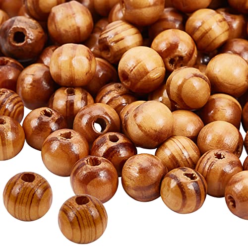 OLYCRAFT 100 Pcs Natural Wood Beads 12mm Pinewood Bead Round Loose Wood Bead Burlywood Spacer Beads for Craft Making DIY Jewelry