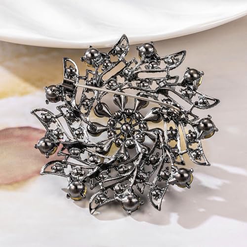 Image of Rhinestone Spiral-shape Brooch Pin Accessory Broach for Women