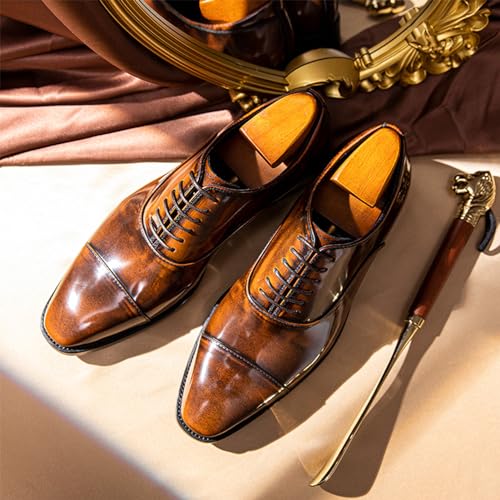 YZABEL Luxury Mens Leather Shoes Patent Leather Men's Shoes Pointed Oxford Wedding Leather Dress Shoes Gentleman Office Man Shoes Casual Work Office Comfortable Business Shoes2