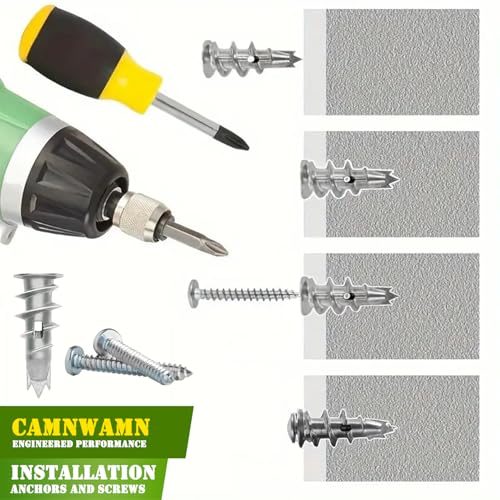 250pcs #8 Metal Self-Drilling Drywall Anchors, (125 Anchors+125 Screws) Hollow Zinc Wall Anchors and Screws Kit, 125pcs Heavy Duty Anchors 125pcs #8 x 1-1/4\" Screws