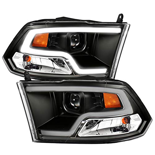 Anzo USA 111404 DODGE RAM 09-18 PROJECTOR PLANK STYLE HEADLIGHT w/HALO BLACK CLEAR AMBER