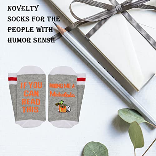 GJTIM 2 Pairs Mexican Cerveza Cocktail Gift If You Can Read This Bring Me Funny Drinking Gift Socks4