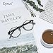 Cyxus Nerd Glasses Round Blue Light Glasses for Women Men Reduce Eye Strain UV Blocking for Computer Screen（8065T01 Black）